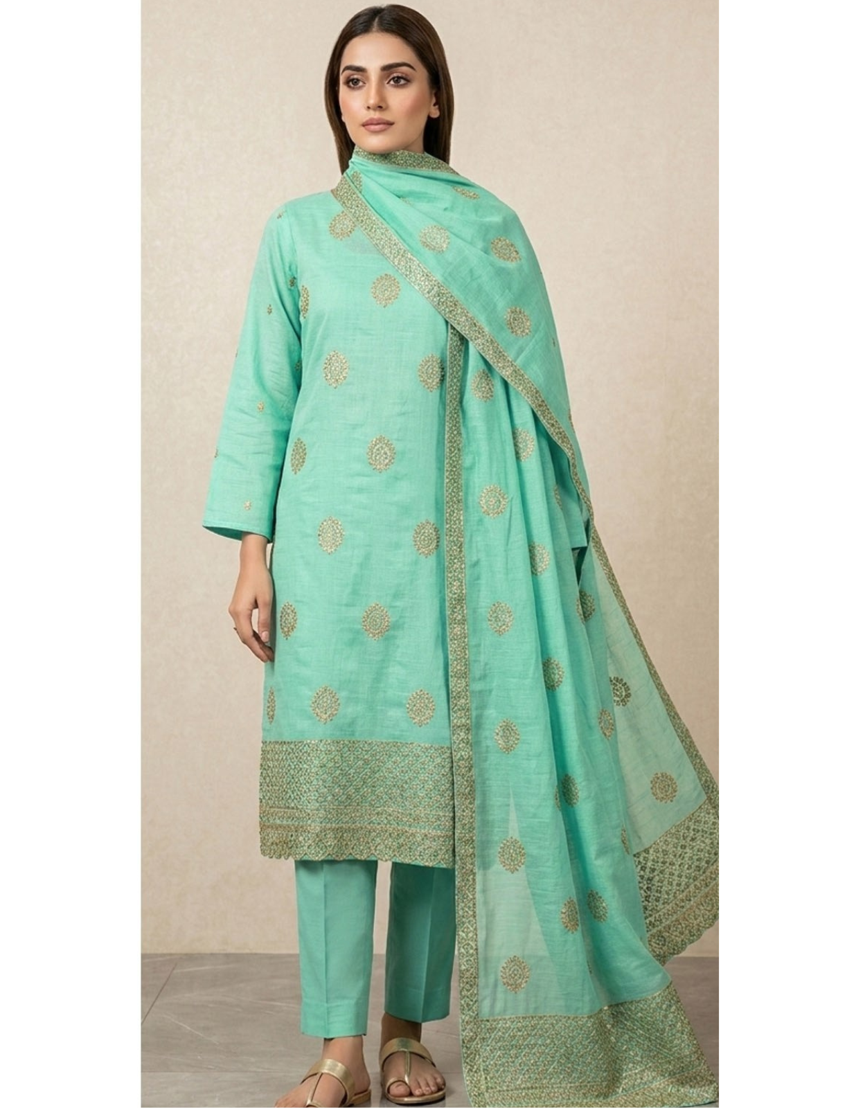 Premium Banadora Embroidered 3-Piece Unstitched Suit |Eid Special