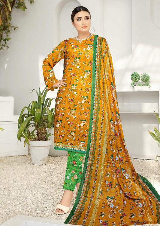 3-Piece Premium Printed lawn Suit with printed lawn dupatta (Unstitched)