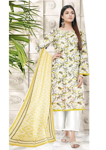 Premium Lawn 3-Piece Suit with Matching Dupatta