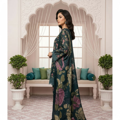 Premium Embroidery 3 Piece Unstitched Suit
