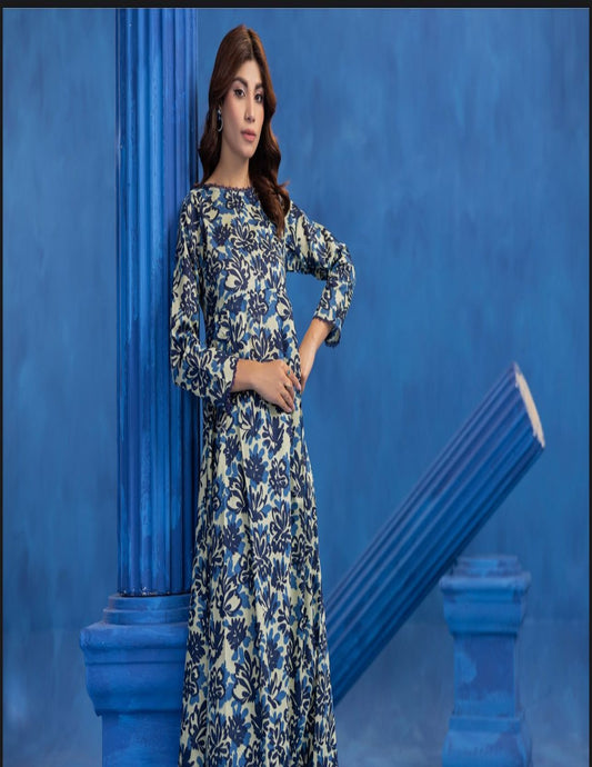 Orang Cream Floral 2-Pc Unstitched Lawn Suit